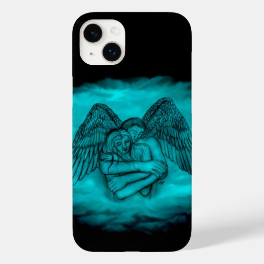 エンジェルエロスの愛の黒と緑のデザイン Case-Mate iPhoneケース (裏面)