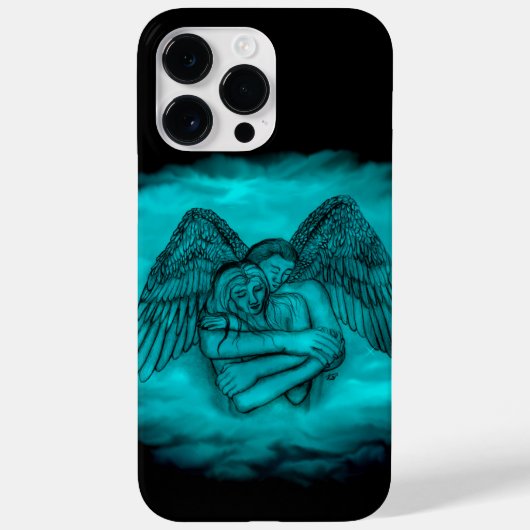 エンジェルエロスの愛の黒と緑のデザイン Case-Mate iPhoneケース (裏面)
