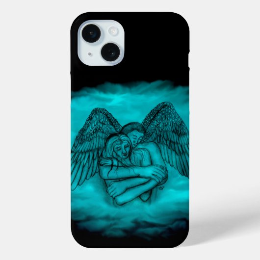 エンジェルエロスの愛の黒と緑のデザイン Case-Mate iPhoneケース (裏面)