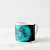 エンジェルエロスの愛、黒と緑のデザイン エスプレッソカップ (正面右)