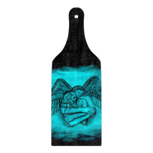エンジェルエロスの愛、黒と緑のデザイン カッティングボード (正面)