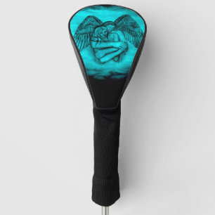 エンジェルエロスの愛、黒と緑のデザイン ゴルフヘッドカバー