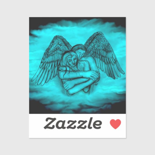 エンジェルエロスの愛、黒と緑のデザイン シール (シート)