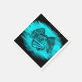 エンジェルエロスの愛、黒と緑のデザイン スタンダードカクテルナプキン (角)