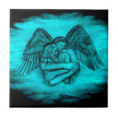 エンジェルエロスの愛、黒と緑のデザイン タイル (正面)