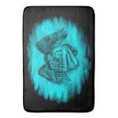 エンジェルエロスの愛、黒と緑のデザイン バスマット (正面縦)