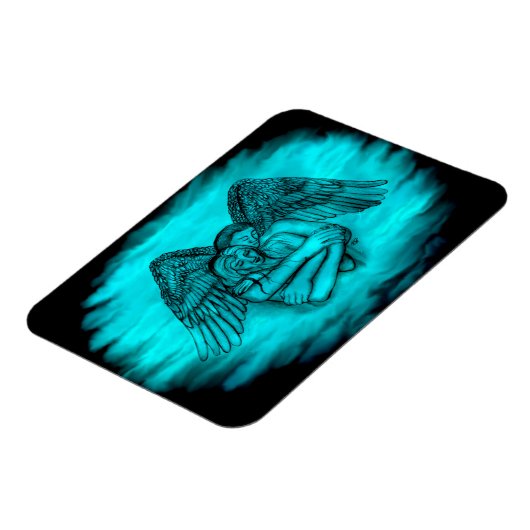 エンジェルエロスの愛、黒と緑のデザイン マグネット (左側)