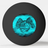 エンジェルエロスの愛、黒と緑のデザイン 卓球ボール (裏面)