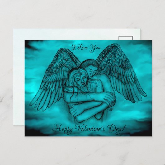 エンジェルエロス愛で、私はあなたを愛し、バレンタインデー ポストカード (正面/裏面)