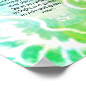 エンジェルオブゴッドガーディアン祈りの言葉ブルーグリーンウォーターカラー ポスター (角)