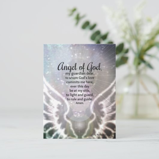 エンジェルオブゴッド祈りの言葉ガーディアンエンジェルニュートラモダンル ポストカード (スタンド正面)
