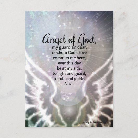エンジェルオブゴッド祈りの言葉ガーディアンエンジェルニュートラモダンル ポストカード (正面)