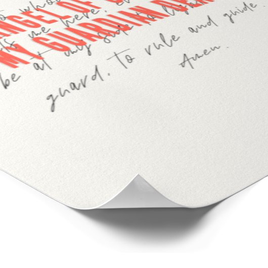 エンジェルオブゴッド祈りの言葉ポスター ポスター (角)