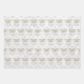 エンジェルオブジョイエレガント金ゴールドホワイトパール&レース ラッピングペーパーシート (正面)