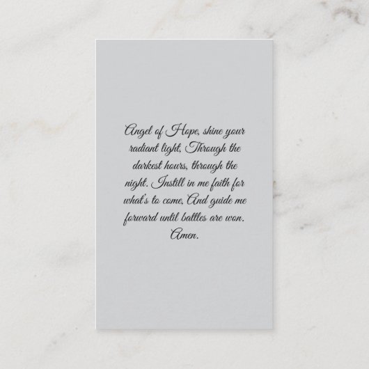 エンジェルオブホープカード祈りの言葉 名刺 (裏面)