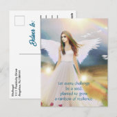 エンジェルオブホープレインボーインスピレーション引用文アート ポストカード (正面/裏面)