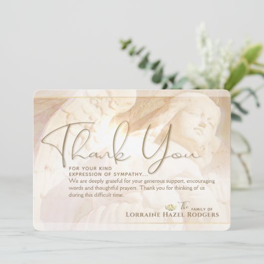 エンジェルオブライトメモリアル悔やみや弔慰サンキューカード 招待状 (スタンド正面)