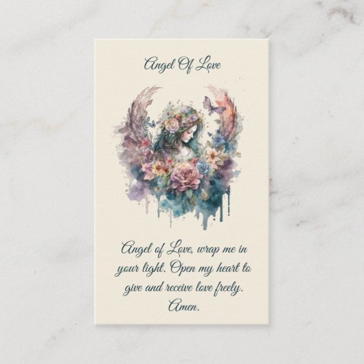 エンジェルオブラブ祈りの言葉カード 名刺 (正面)