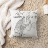 エンジェルオーバーウオンユー白黒ウィングス引用文 クッション (ブランケット)