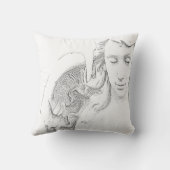 エンジェルオーバーウオンユー白黒ウィングス引用文 クッション (裏面)