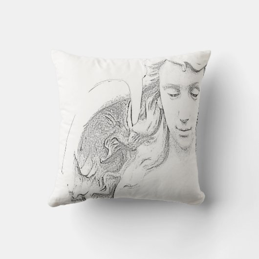 エンジェルオーバーウオンユー白黒ウィングス引用文 クッション (裏面)