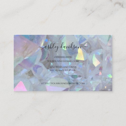 エンジェルオーラクォーツクリスタルカスタマーロイヤリティカード 名刺 (裏面)