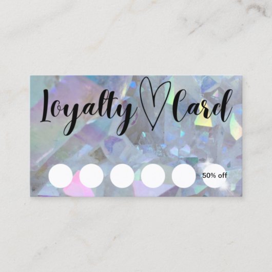 エンジェルオーラクォーツクリスタルカスタマーロイヤリティカード 名刺 (正面)