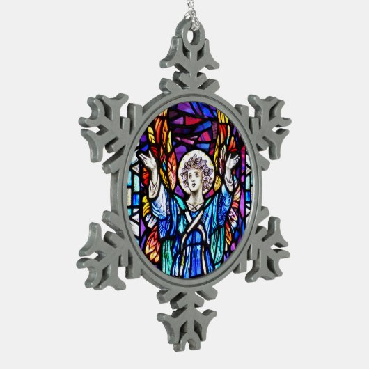 エンジェルカラフルオーナメント スノーフレークピューターオーナメント (左)