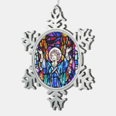 エンジェルカラフルオーナメント スノーフレークピューターオーナメント (右)