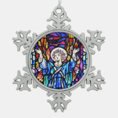 エンジェルカラフルオーナメント スノーフレークピューターオーナメント (正面)