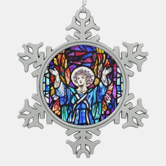 エンジェルカラフルオーナメント スノーフレークピューターオーナメント (正面)