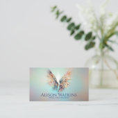 エンジェルカラフル白熱［赤熱］光を放つウイング 名刺 (スタンド正面)