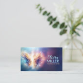 エンジェルカラフル白熱［赤熱］光を放つウイング 名刺 (スタンド正面)