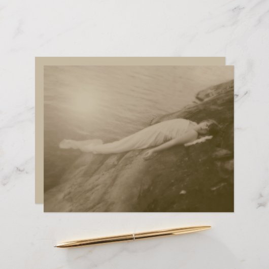 エンジェルガールヴィンテージセピアアンティークアートデカッパ (正面/裏面インサイチュ)