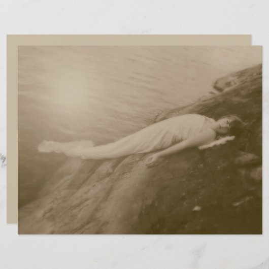 エンジェルガールヴィンテージセピアアンティークアートデカッパ (正面/裏面)