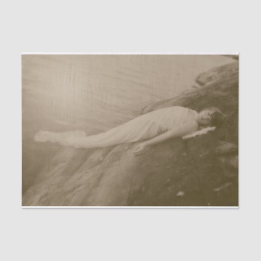 エンジェルガールヴィンテージセピアアンティークアートデクページ 薄葉紙 (正面)