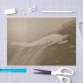 エンジェルガールヴィンテージセピアアンティークアートデクページ 薄葉紙 (クラフト)