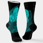 エンジェルキスをするス、ブラックとグリーンデザイン ソックス (傾斜あり)