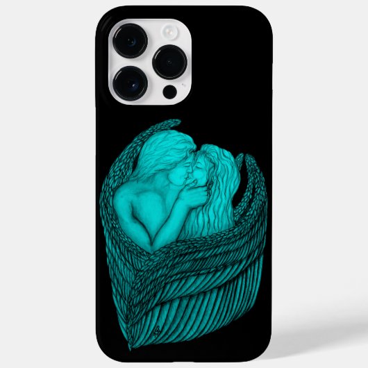 エンジェルキスをするス、ブラックとグリーンデザイン Case-Mate iPhoneケース (裏面)