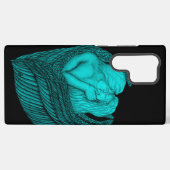 エンジェルキスをするス、ブラックとグリーンデザイン SAMSUNG GALAXYケース (裏面横)