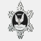 エンジェルキャットグレー虎猫メモリアル スノーフレークピューターオーナメント (右)