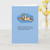 エンジェルキャットメモリアル悔やみや弔慰 カード (黄色い花)