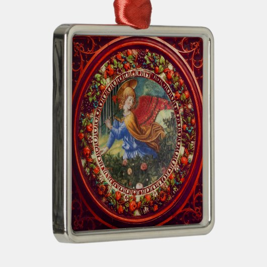 エンジェルギャザリングフラワーレッドフローラクラウンクリスマス メタルオーナメント (右)