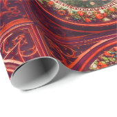 エンジェルギャザリングフラワーレッドフローラクラウンクリスマス ラッピングペーパー (ロールコーナー)