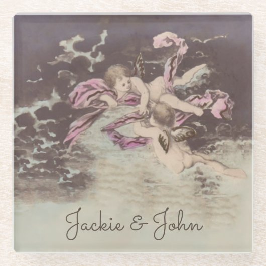 エンジェルクラウド – ガラスコースター (正面)