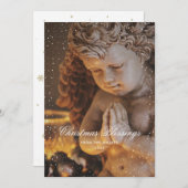 エンジェルクリスチャンクリスマスウィンターホリデーカード シーズンカード (正面/裏面)
