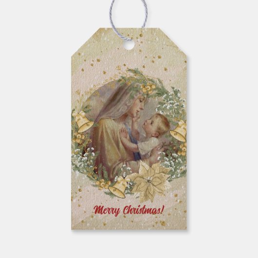 エンジェルクリスマスの母と子 ギフトタグ (裏面)