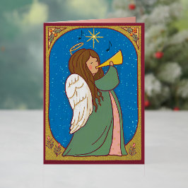 エンジェルクリスマスを祝う 箔シーズンカード