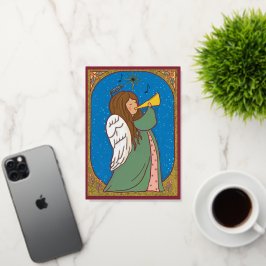 エンジェルクリスマスを祝う 箔シーズンカード