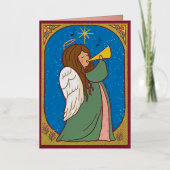 エンジェルクリスマスを祝う 箔シーズンカード (正面)